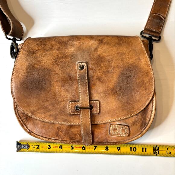 Bed Stu Sequoia Leather Crossbody Bag Tan Rustic Handmade Distressed Boho Purse - Picture 11 of 12